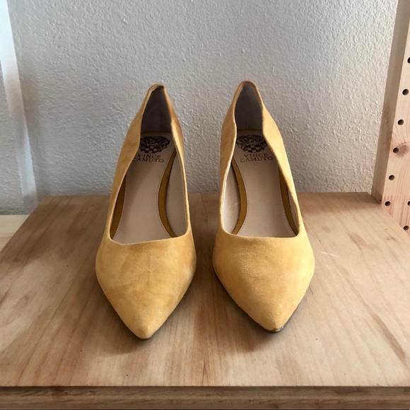 Vince Camuto Leather Mid-Heel Pumps - Rachella - Picture 2 of 5